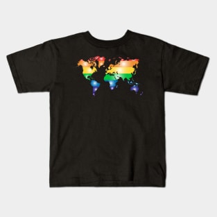 World Map Gay Flag Kids T-Shirt